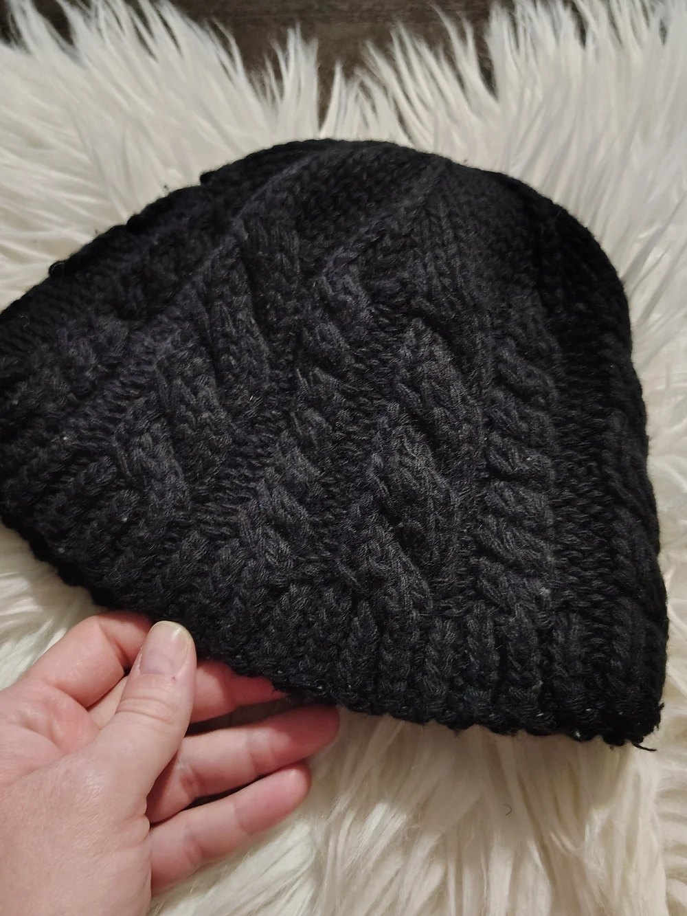 The North Face Black Cable Knit Lined Beanie Hat One Size Unisex Winter